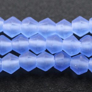 Matte, Bikoniske glasperler Kornblå 3,5mm
