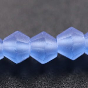 Matte, Bikoniske glasperler Kornblå 3,5mm