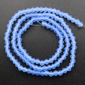 Matte, Bikoniske glasperler Kornblå 3,5mm
