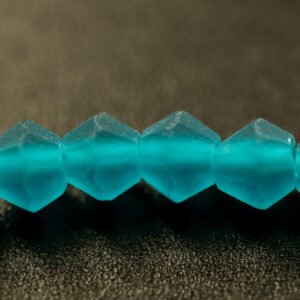 Matte, Bikoniske glasperler Stålblå 3,5mm