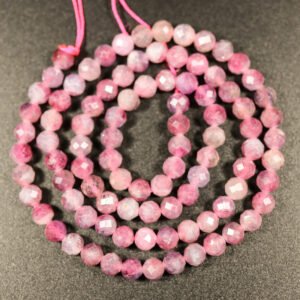 Facetterede, pink turmaliner 4 mm