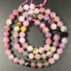 Facetterede, pink/multifarvede turmaliner 6 mm Facetterede, pink/multifarvede turmaliner 6 mm