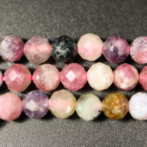 Facetterede, pink/multifarvede turmaliner 6 mm