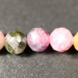 Facetterede, pink/multifarvede turmaliner 6 mm
