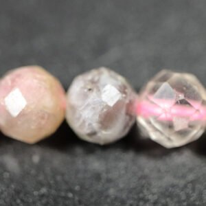 Facetterede, pink/multifarvede turmaliner 6 mm