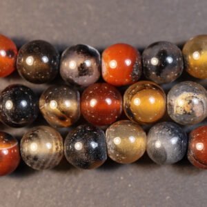 Rød/sorte agater 8mm