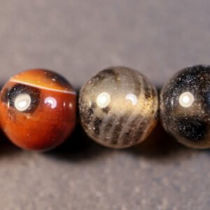 Rød/sorte agater 8mm