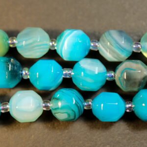 Dodger Blue facetterede agater 10x9,5 mm