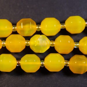 Gule facetterede agater 10x9,5 mm
