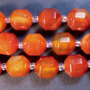 Røde facetterede agater 10x9,5 mm