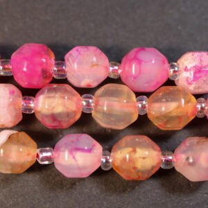 Lyserøde facetterede agater 8x7,5 mm