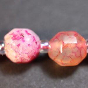 Lyserøde facetterede agater 8x7,5 mm