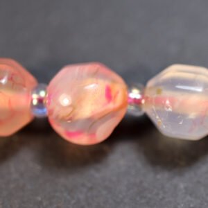 Lyserøde facetterede agater 8x7,5 mm