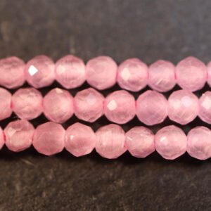 Lyserød cateye, facetteret 2 mm