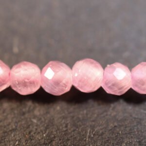 Lyserød cateye, facetteret 2 mm