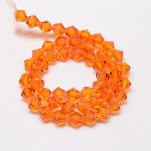 Orange facet bicone 3,5 mm