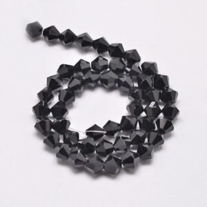 Black facet bicone 3,5 mm