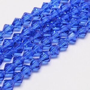 Blue facet bicone 3,5 mm
