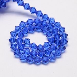 Blue facet bicone 3,5 mm