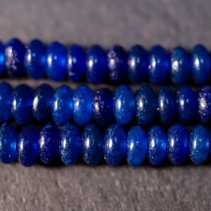 Mørkeblå rondeller i 'jade' 2,5x5mm