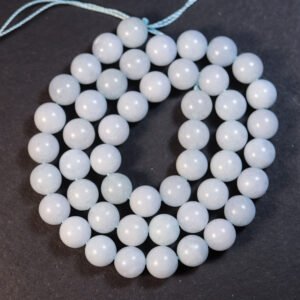 Lys gråblå jadeperler 8 mm