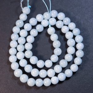 Lys gråblå jadeperler 6 mm