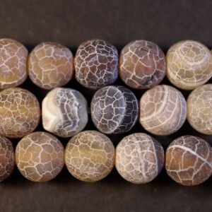 Light Brown krakelerede agater 8 mm