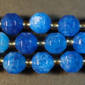 Blue, facetterede Dolomit perler 8x8 mm