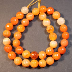 Facetteret, orange Fireagat 10mm