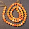 Facetteret, orange agat 6mm