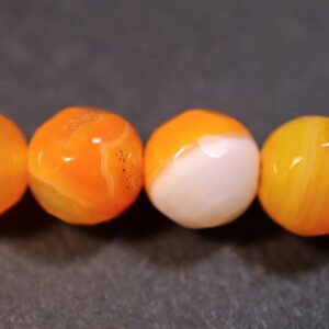 Facetteret, orange agat 6mm