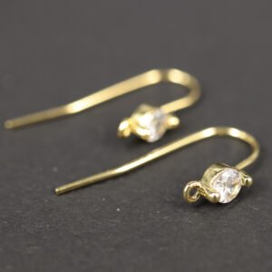 Guldfarvede ørekroge med Zirkon
