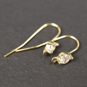 Guldfarvede ørekroge med Zirkon