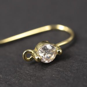 Guldfarvede ørekroge med Zirkon