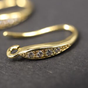 Guldfarvede ørekroge med Micro Pave Cubic Zirconia