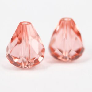 Peach facet krystaldråber 4 stk.