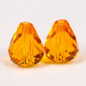 Orangegule facet krystaldråber 4 stk.