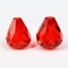 Røde facet krystaldråber 4 stk.