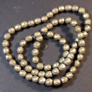 Matte, gråbrune hæmatitperler 6 mm