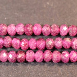 Rubin, facetterede rondeller 2x3mm