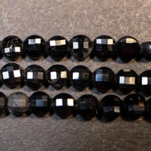 Sorte turmalin mønter 4 mm TURMALIN 033 2