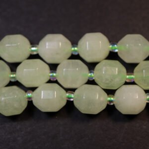 Pale Green, facetterede Dolomit perler 9,5x10,5 mm