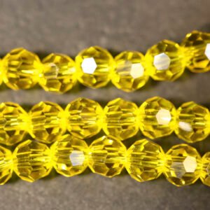 Facet glasperler 4 mm, Yellow