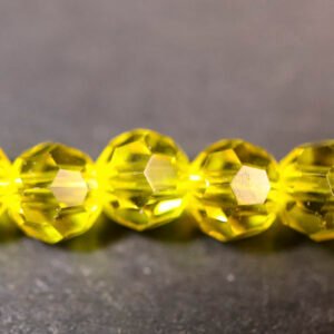 Facet glasperler 4 mm, Yellow