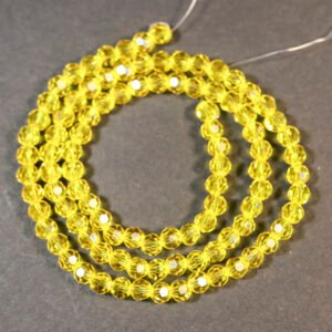 Facet glasperler 4 mm, Yellow