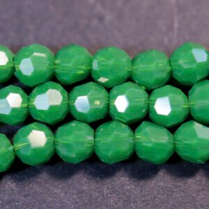 Facet glasperler 4 mm, Green