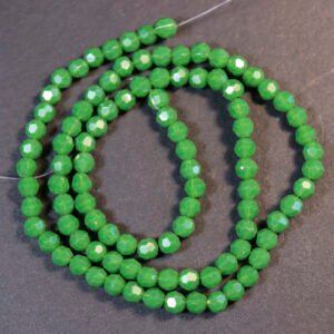Facet glasperler 4 mm, Green
