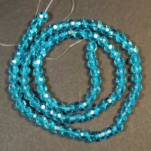 Facet glasperler 4 mm, Sky Blue