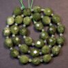 Ovale perler i malaysia jade, Olive Green 9x8 mm