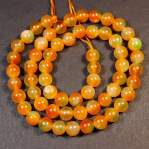 Orange jadeperler 6mm